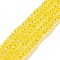 Electroplate Glass Beads Strands, Half Rainbow Plated, Faceted, Rondelle, Champagne Yellow, 4x3mm, Hole: 0.4mm, about 105~110pcs/strand, 38~39cm