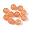 Baking Painted Glass Beads, Round, with Gold Powder, Coral, 8~8.5mm, Hole: 1.2~1.5mm, about 1430pcs/1000g