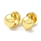 Rack Plating Brass Round Hoop Earrings, Real 18K Gold Plated, 17x13mm