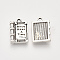 Tibetan Style Alloy Pendants for Teachers' Day, Book, Cadmium Free & Lead Free, Antique Silver, 17.5x12x3mm, Hole: 1.6mm