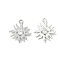 Brass Micro Pave Cubic Zirconia Pendants, Sun Charms, Nickel Free, Platinum, 14x12x2.5mm, Hole: 1.2mm