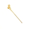 Alloy Hair Stick Findings, Vintage Decorative for Hair Diy Accessory, Flower Shape, Golden, 160x27mm, Hole: 2mm