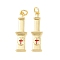 Brass Enamel Pendants, Cross Charms, Long-Lasting, Rack Plating, Lead Free & Cadmium Free, Real 18K Gold Plated, with Jump Ring, Red, 27x7x2mm, Jump Ring: 5x1mm, Hole: 3.5mm