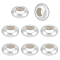 8Pcs 925 Sterling Silver Spacer Beads, with Silica Gel Inside, Flat Round, Silver, 7mm, Hole: 3.1mm