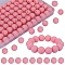 80Pcs Round Silicone Focal Beads, Pink, 15mm, Hole: 2mm