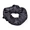 Solid Color Girls Hair Accessories, Cloth Elastic Hair Ties, Ponytail Holder, Cloth Grid Scrunchie/Scrunchy, Black, Inner Diameter: 33~35mm