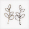 Tibetan Style Alloy Pendants, Lead Free & Nickel Free & Cadmium Free, Leaf, Antique Silver, 38x18x2mm, Hole: 2mm