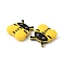 Silicone Beads, Bees, Yellow, 31x28x8.5mm, Hole: 3.5mm