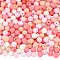 500Pcs Rubberized Style Imitated Silicone Acrylic Beads, Round, Pink, 8x7.5mm, Hole: 1.6mm