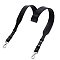 1Pc Adjustable Cowhide Leather Bag Straps, with Metal Swivel Clasps, Platinum, for Bag Handle Replacement Accessories, Black, 1060x39x3mm