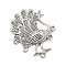Tibetan Style Alloy Chandelier Components Links, Peacock, Lead Free & Cadmium Free, Antique Silver, 34x28.5x4mm, Hole: 1.5mm, about 270pcs/1000g