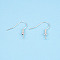 Iron Earring Hooks, Ear Wire, with Horizontal Loop, Cadmium Free & Nickel Free & Lead Free, Silver, 18x0.8mm, Hole: 2mm, 22 Gauge, Pin: 0.6mm