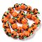 Halloween Theme Handmade Lampwork Beads Strands, Pumpkin, Dark Orange, 21x18x17mm, Hole: 1.2mm, about 25pcs/strand, 17.05''(43.3cm)