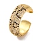 Rack Plating Brass Cubic Zirconia Open Cuff Rings for Women, Lead Free & Cadmium Free, Long-Lasting Plated, Real 18K Gold Plated, 8.5mm
