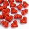 Opaque Acrylic Beads, Heart, Red, 17x22x10mm, Hole: 1.4mm, about 255pcs/500g