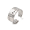 304 Stainless Steel Open Cuff Rings Setting, Stainless Steel Color, 9.5mm