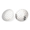 304 Stainless Steel Stud Earring Findings, Filigree Sieve Earring Settings, Flat Round, Stainless Steel Color, 25mm, Hole: 1.2mm, Pin: 0.7mm