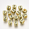 Acrylic Beads, Horizontal Hole, Metallic Plated, Cube with Letter.Z, 6x6x6mm, 2600pcs/500g
