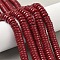 Dyed Natural Magnesite Beads Strands, Disc, Heishi Beads, Dark Red, 10x3mm, Hole: 0.8mm, about 128pcs/strand, 
15.47~15.55''(39.3~39.5cm)