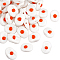 40Pcs Handmade Lampwork Beads, Imitation Food, Poached Egg, White, 11~12x15.5~16x7~8.5mm, Hole: 1.4mm