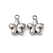 304 Stainless Steel Charms, Flower Charms, Anti-Tarnish, Stainless Steel Color, 10x8x3mm, Hole: 1.5mm