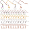 120Pcs 4 Colors 304 Stainless Steel Earring Hooks, French Hooks with Coil and Ball, Mixed Color, 21 Gauge, 22x23x3mm, Hole: 4mm, Pin: 0.7mm, 30pcs/color