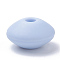 Food Grade Eco-Friendly Silicone Beads, Rondelle, Light Blue, 12x6~7mm, Hole: 2mm