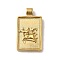 304 Stainless Steel Pendants, Rectangle with Constellations, Real 14K Gold Plated, Sagittarius, 25x14x2mm, Hole: 2mm