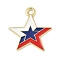 Independence Day Alloy Enamel Pandants, Golden, Star, 21x20x1mm, Hole: 2mm