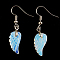 Opalite Wings Dangle Earrings, Platinum Plated Brass Jewelry for Women, 18x10mm
