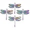 Rack Plating Rainbow Color Alloy Big Pendants, with Crystal Rhinestone, Cadmium Free & Nickel Free & Lead Free, Dragonfly, 64.5x70x5mm, Hole: 1.8mm