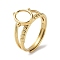 304 Stainless Steel Adjustable Ring Components, Bezel Cup Ring Settings, Oval, Real 14K Gold Plated, Inner Diameter: 17mm, Tray: 8x6mm