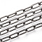 Unwelded Iron Paperclip Chains, Flat Oval, Drawn Elongated Cable Chains, with Spool, Gunmetal, 12.5x6x1.2mm, about 82.02 Feet(25m)/roll