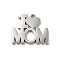 Non-Tarnish Mother's Day Theme 304 Stainless Steel Pendants, Stainless Steel Color, Word I Love Mom Charms, Word, 13.5x16x1.3mm, Hole: 1.5mm