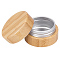 10G Bamboo & Aluminum Cream Jar, Refillable Cosmetic Bottle, Column, Moccasin, 4.1x2.6cm