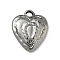 304 Stainless Steel Pendant Rhinestone Settings, Heart, Stainless Steel Color, Fit for 1mm Rhinestone, 15x12x2mm, Hole: 2.2mm