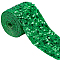 4 Yards Polyester Ribbon, with Paillette, Clothes Accessories, Green, 3 inch(75mm)