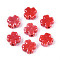 Handmade Porcelain Beads, Four Leaf Clover, Bright Glazed Porcelain, Red, 11.5~12x11.5~12x5.5~6mm, Hole: 1.8~2mm