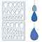 2Pcs 2 Style Acrylic Earring Handwork Template, Card Leather Cutting Stencils, Mixed Shapes, 15x18x0.3cm, 1pc/style