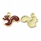 Alloy Enamel Pendants, Squirrel Charm, Golden, Saddle Brown, 16x18x1.5mm, Hole: 1.8mm