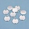 304 Stainless Steel Pendant Cabochon Settings, Plain Edge Bezel Cups, Flat Round, Silver, Tray: 14mm, 20x16x2mm, Hole: 2.2mm