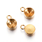 201 Stainless Steel Charm Rhinestone Settings, Flat Round, Golden, Fit for 6mm rhinestone, 10x7x3.5mm, Hole: 1.8mm