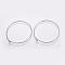 316 Surgical Stainless Steel Hoop Earrings Findings, Wine Glass Charms Findings, Stainless Steel Color, 35x0.7mm, Inner Diameter: 33.5mm, 21 Gauge