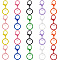 30Pcs 10 Colors Zinc Alloy Keychain Clasp Findings, with Iron Rings, Mixed Color, 67.5mm, 3pcs/color