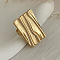 Geometric Texture Zinc Alloy Adjustable Finger Rings for Women, Golden, Square, 20mm, Inner Diameter: 16mm