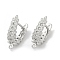 Brass with Cubic Zirconia Stud Earring Findings, Cadmium Free & Nickel Free & Lead Free, Platinum, 15x4.5x13mm, Hole: 1mm, Pin: 0.8mm