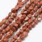 Synthetic Goldstone Beads Strands, Nuggets, 6~8x4~6mm, Hole: 1mm, 15.3 inch(39cm)