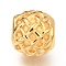 Ion Plating(IP) 316 Surgical Stainless Steel European Beads, Large Hole Beads, Barrel with Weave Pattern, Golden, 10x9.5mm, Hole: 4mm