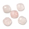 Natural Rose Quartz Cabochons, Faceted Square, 8x8x4mm