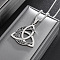Viking Triskelion Knot Moon 201 Stainless Steel Pendant Necklaces for Men, Stainless Steel Color, 23.62 inch(60cm)